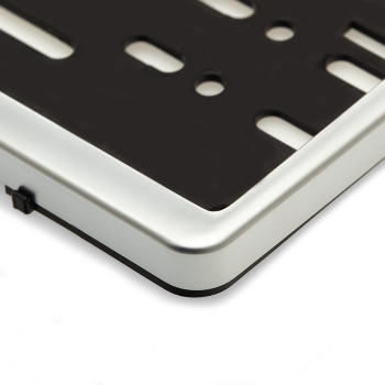 META CHROM® gebogener mattchromer Kennzeichenhalter